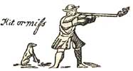 rifleman and dog detail from half dollar bill in Ramsey's Annals of Tennessee; click to zoom (321kb)*