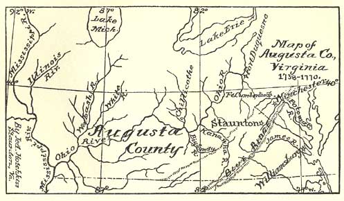 Map of Augusta County, Virginia, 1738-1770