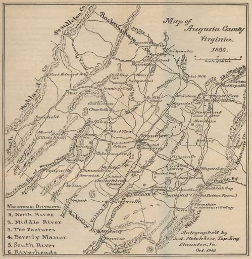 Map of Augusta County, Virginia, 1886, by Jed. Hotchkiss