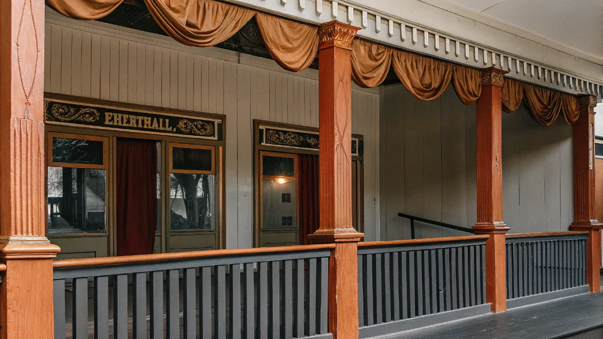 Early 1900s entertainment hall in Roane County Tennessee with vintage theater facade